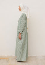 Load image into Gallery viewer, Rayya Stripe Kaftan (Dusty Green)