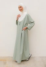 Load image into Gallery viewer, Rayya Stripe Kaftan (Dusty Green)