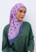 Load image into Gallery viewer, Polka Cotton Square (Teal Purple)