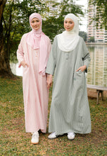 Load image into Gallery viewer, Rayya Stripe Kaftan (Dusty Green)