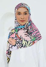 Load image into Gallery viewer, Aurora Printed Square Hijab (Funky Dark)