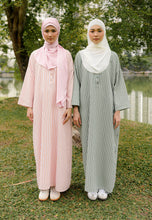 Load image into Gallery viewer, Rayya Stripe Kaftan (Dusty Green)