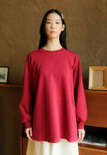 Load image into Gallery viewer, Zoe Curved T-Shirt (Red Maroon)