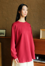 Load image into Gallery viewer, Zoe Curved T-Shirt (Red Maroon)