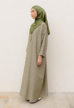 Load image into Gallery viewer, Rayya Stripe Kaftan (Moss Green)