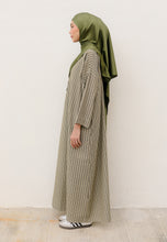 Load image into Gallery viewer, Rayya Stripe Kaftan (Moss Green)