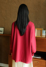 Load image into Gallery viewer, Zoe Curved T-Shirt (Red Maroon)