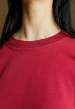 Load image into Gallery viewer, Zoe Curved T-Shirt (Red Maroon)