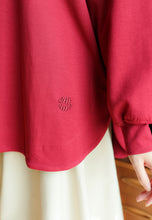 Load image into Gallery viewer, Zoe Curved T-Shirt (Red Maroon)