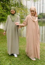 Load image into Gallery viewer, Rayya Stripe Kaftan (Moss Green)