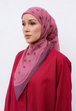 Load image into Gallery viewer, Polka Cotton Square (Pink Wine)