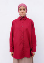 Load image into Gallery viewer, Erum Linen Top (Red Maroon)