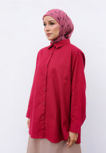 Load image into Gallery viewer, Erum Linen Top (Red Maroon)
