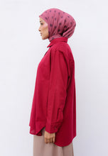 Load image into Gallery viewer, Erum Linen Top (Red Maroon)