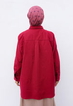 Load image into Gallery viewer, Erum Linen Top (Red Maroon)