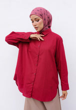 Load image into Gallery viewer, Erum Linen Top (Red Maroon)