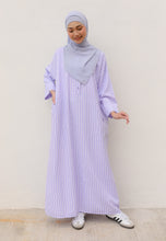 Load image into Gallery viewer, Rayya Stripe Kaftan (Dusty Purple)