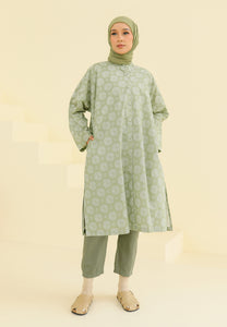 Ibna Printed Tunic (Earthy Green)