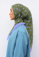 Load image into Gallery viewer, Polka Cotton Square (Lavender Green)