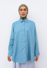 Load image into Gallery viewer, Erum Linen Top (Aqua Blue)