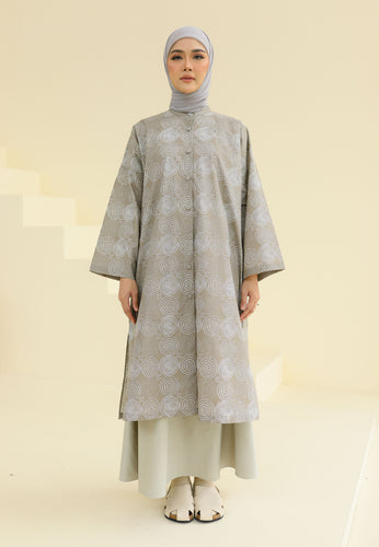 Ibna Printed Tunic (Grey Taupe)