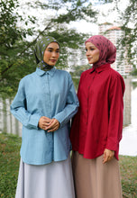Load image into Gallery viewer, Erum Linen Top (Red Maroon)