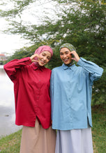 Load image into Gallery viewer, Erum Linen Top (Aqua Blue)