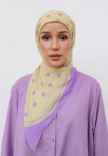 Load image into Gallery viewer, Polka Cotton Square (Yellow Purple)