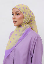 Load image into Gallery viewer, Polka Cotton Square (Yellow Purple)
