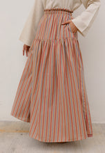 Load image into Gallery viewer, Nawra Printed Skirt (Brown Stripe)
