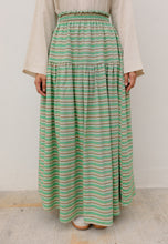 Load image into Gallery viewer, Nawra Printed Skirt (Green Stripe)