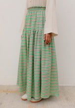 Load image into Gallery viewer, Nawra Printed Skirt (Green Stripe)