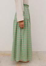 Load image into Gallery viewer, Nawra Printed Skirt (Green Stripe)