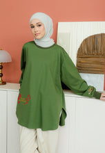 Load image into Gallery viewer, Be Kind Embroidered T-Shirt (Olive Green)