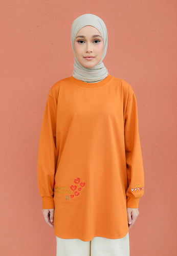 Be Kind Embroidered T-Shirt (Pumpkin)