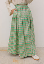Load image into Gallery viewer, Nawra Printed Skirt (Green Stripe)