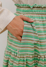 Load image into Gallery viewer, Nawra Printed Skirt (Green Stripe)