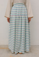 Load image into Gallery viewer, Nawra Printed Skirt (Blue Stripe)