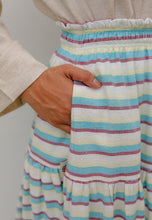 Load image into Gallery viewer, Nawra Printed Skirt (Blue Stripe)