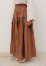 Load image into Gallery viewer, Nawra Printed Skirt (Choco Stripe)