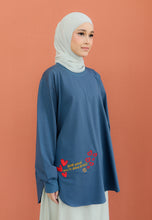 Load image into Gallery viewer, Be Kind Embroidered T-Shirt (Blue Denim)