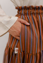 Load image into Gallery viewer, Nawra Printed Skirt (Choco Stripe)