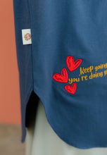 Load image into Gallery viewer, Be Kind Embroidered T-Shirt (Blue Denim)