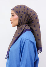 Load image into Gallery viewer, Polka Cotton Square (Mocha Blue)