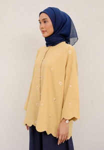 Afrina Scallop Top (Mustard)