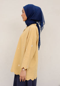 Afrina Scallop Top (Mustard)