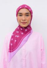 Load image into Gallery viewer, Polka Cotton Square (Maroon Lilac)
