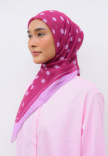 Load image into Gallery viewer, Polka Cotton Square (Maroon Lilac)