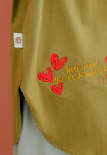 Load image into Gallery viewer, Be Kind Embroidered T-Shirt (Golden Brown)