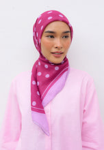 Load image into Gallery viewer, Polka Cotton Square (Maroon Lilac)